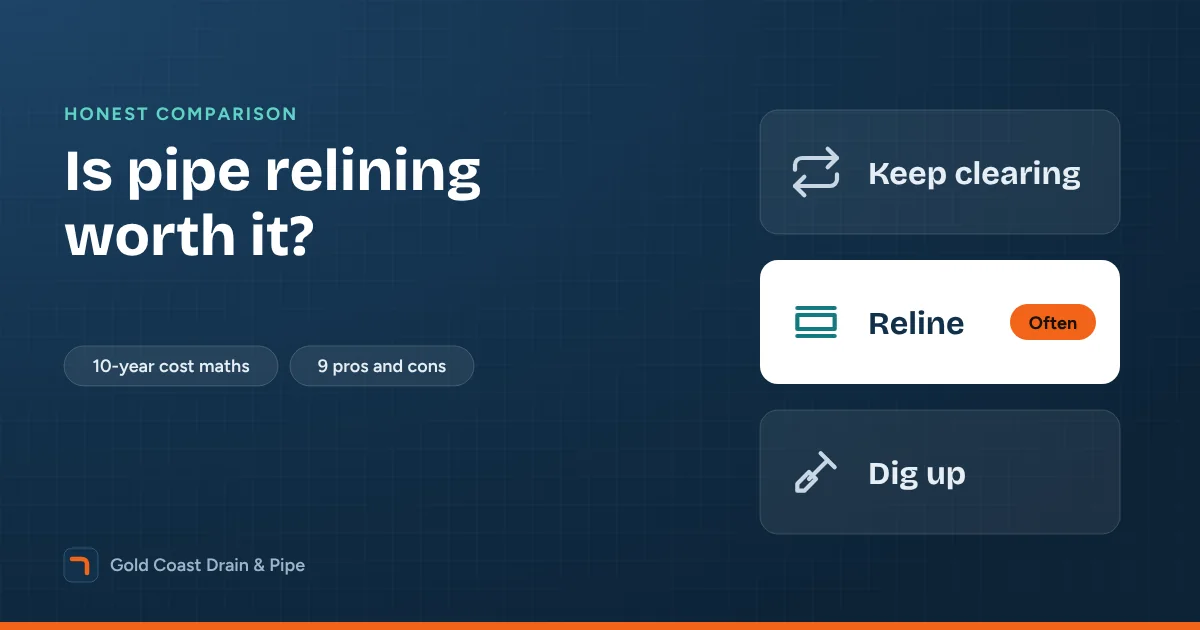 Is pipe relining worth it: comparing repeat drain clearing, relining and digging up a sewer pipe